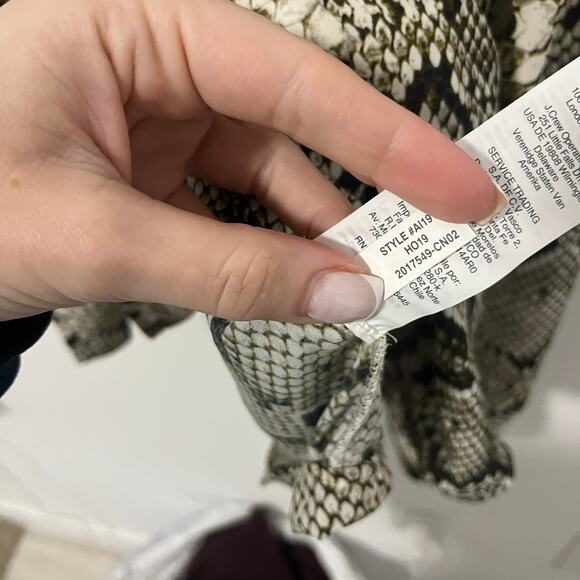 J. Crew Drapey Tie Neck Blouse in Snakeskin Print Size 2X - Picture 3 of 6